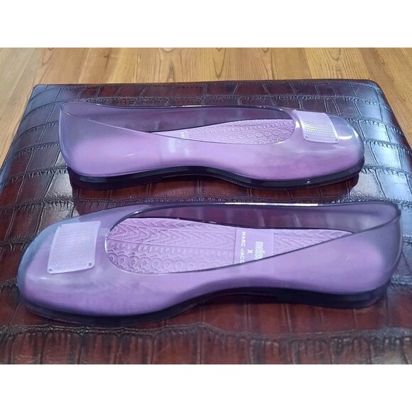 Rare MARC JACOBS + MELISSA Collab LILAC Ruby Ballerina Flats Designer Sz 8 XLNT - Picture 7 of 12
